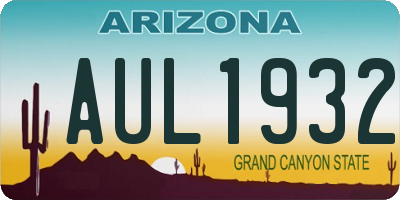 AZ license plate AUL1932