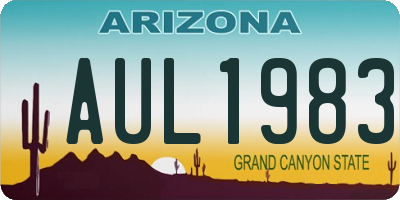 AZ license plate AUL1983