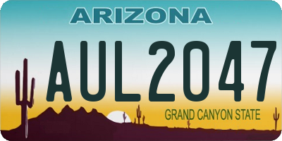 AZ license plate AUL2047