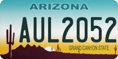 AZ license plate AUL2052