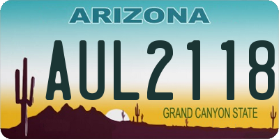 AZ license plate AUL2118