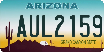 AZ license plate AUL2159
