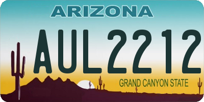 AZ license plate AUL2212