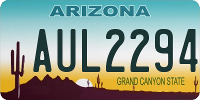 AZ license plate AUL2294