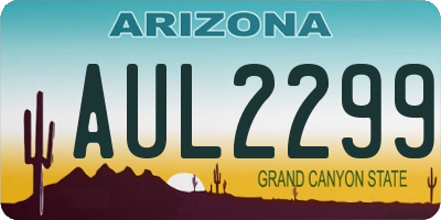 AZ license plate AUL2299