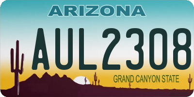 AZ license plate AUL2308