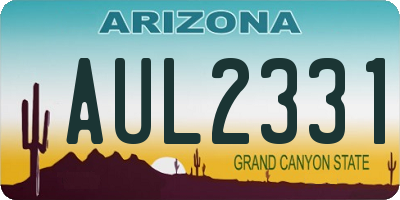 AZ license plate AUL2331