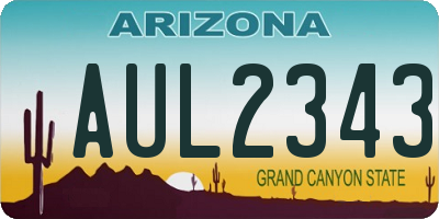 AZ license plate AUL2343