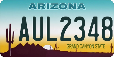 AZ license plate AUL2348