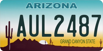 AZ license plate AUL2487