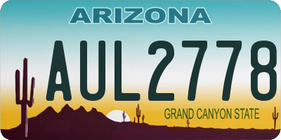 AZ license plate AUL2778