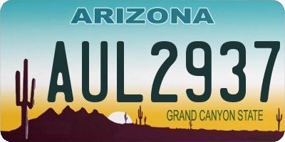 AZ license plate AUL2937
