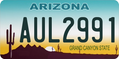 AZ license plate AUL2991