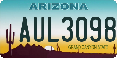 AZ license plate AUL3098
