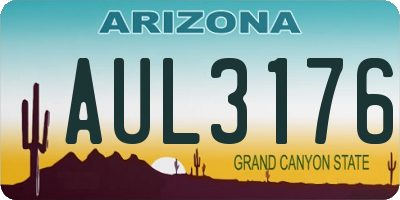 AZ license plate AUL3176