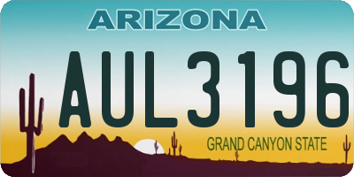 AZ license plate AUL3196
