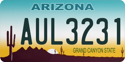 AZ license plate AUL3231