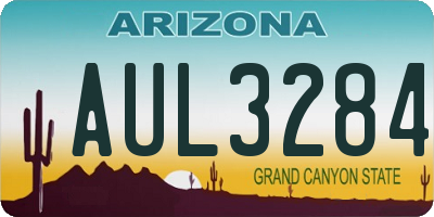 AZ license plate AUL3284