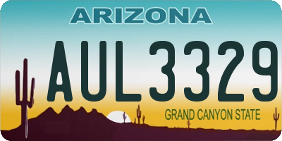 AZ license plate AUL3329