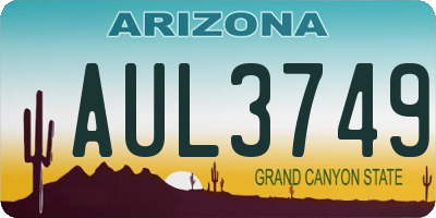 AZ license plate AUL3749