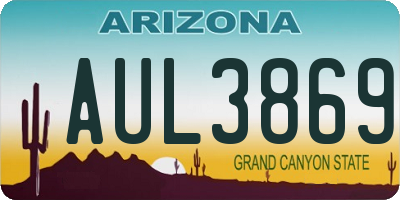 AZ license plate AUL3869