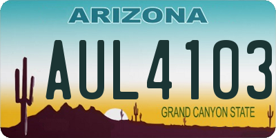 AZ license plate AUL4103