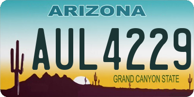 AZ license plate AUL4229