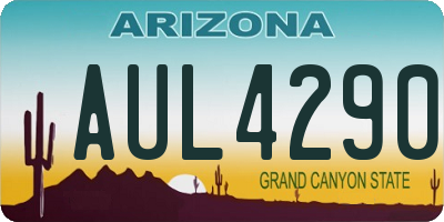 AZ license plate AUL4290