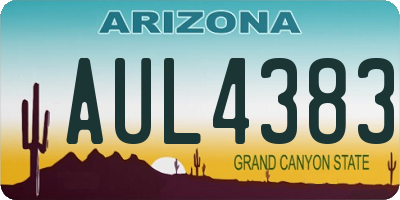 AZ license plate AUL4383