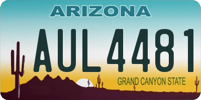 AZ license plate AUL4481