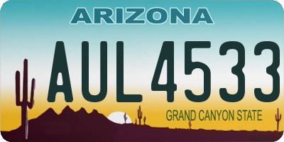 AZ license plate AUL4533