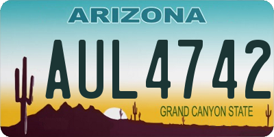 AZ license plate AUL4742