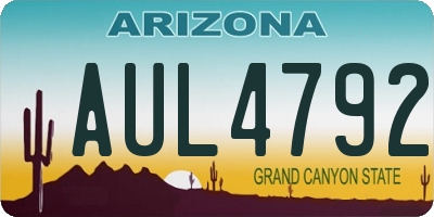 AZ license plate AUL4792