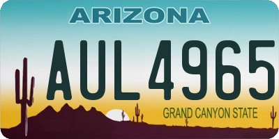 AZ license plate AUL4965