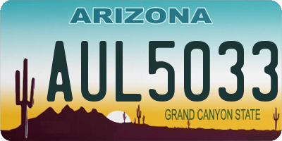 AZ license plate AUL5033