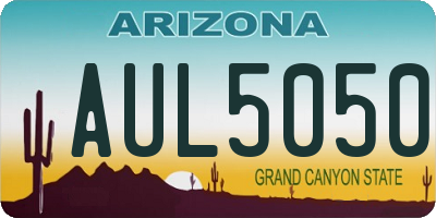 AZ license plate AUL5050