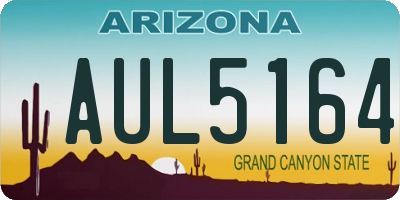 AZ license plate AUL5164