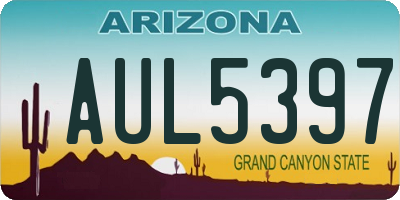 AZ license plate AUL5397