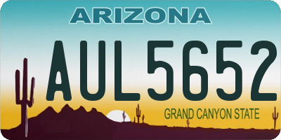AZ license plate AUL5652