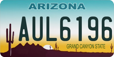 AZ license plate AUL6196