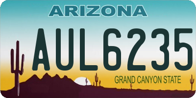 AZ license plate AUL6235