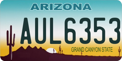 AZ license plate AUL6353