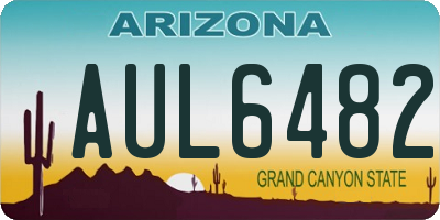 AZ license plate AUL6482