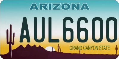 AZ license plate AUL6600
