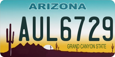 AZ license plate AUL6729