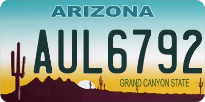 AZ license plate AUL6792