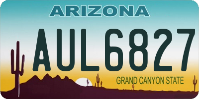 AZ license plate AUL6827