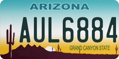AZ license plate AUL6884