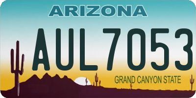 AZ license plate AUL7053