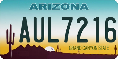AZ license plate AUL7216